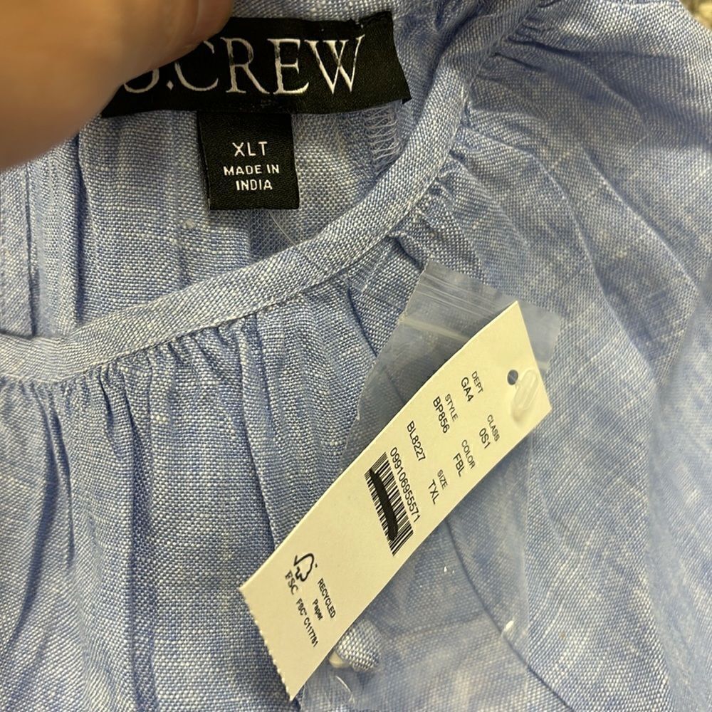 J.Crew Palermo smocked-waist mini dress in linen - Picture 5 of 7